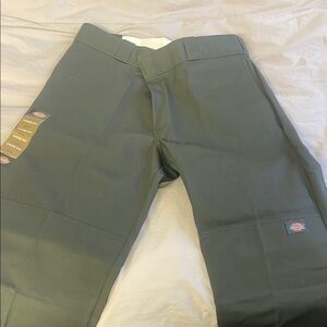 Dickies Men's Green Work Pants Loose Fit Straight Leg